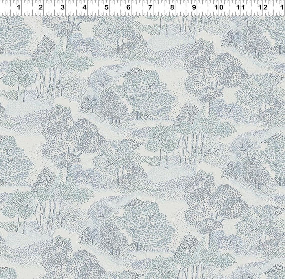 Clothworks Perspective Digital Woodland Fabric Y4000-140
