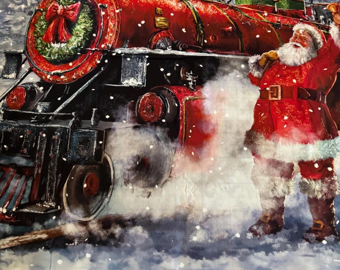More Christmas Wishes – Santa Locomotive Panel Q8