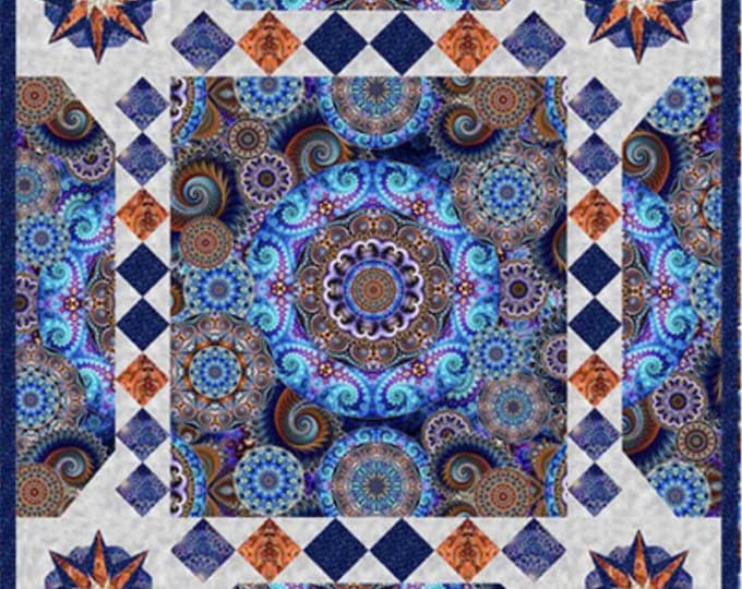 Twilight Magic Carpet Quilt Kit – Bohemian Medallion Quilt – QT Fabrics Throw Quilt Kit – Star Quilt – Colorful Boho Decor