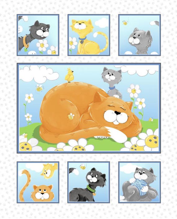 Kitty the Cat 36' Quilt Panel by Clothwork SB20390-100