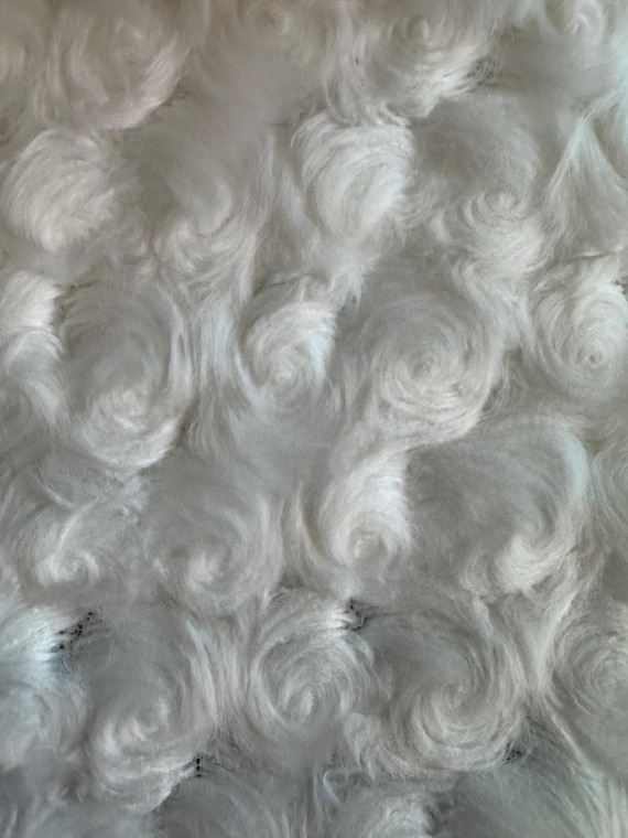 4” Wide White Swirled Faux Fur Trim
