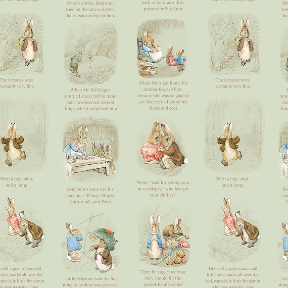Peter Rabbit & Benjamin Bunny fabric collection by Riley Blake Designs C17252-Green