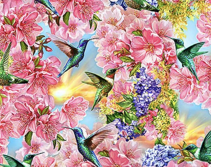 Hummingbirds in Floral Paradise – Multi by Dona Gelsinger Q4