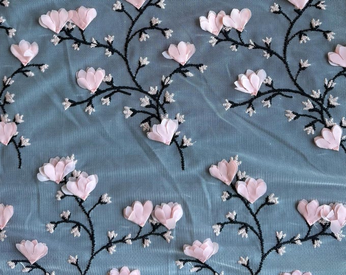 3D Embroidered Blossom Mesh – Soft Elegance Collection 169