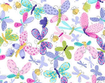 Clothworks Flutter the Butterfly by Susybee - SB20266-650 Purple