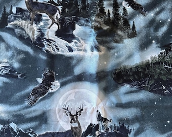 Bringing Nature Home – Deer, Wolf & Eagle Wildlife Fabric  AAX 326