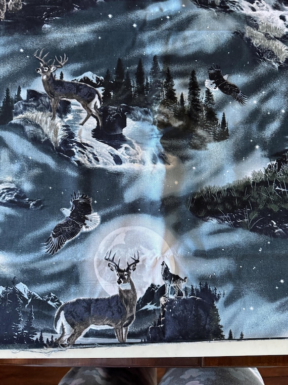 Bringing Nature Home – Deer, Wolf & Eagle Wildlife Fabric  AAX 326