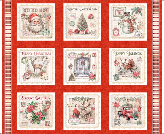 Holly Jolly Red Fabric – QT Fabrics Christmas Cotton – Holiday Blenders – Festive Quilting Fabric by the Yard