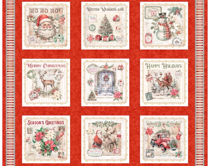 Holly Jolly Red Fabric – QT Fabrics Christmas Cotton – Holiday Blenders – Festive Quilting Fabric by the Yard