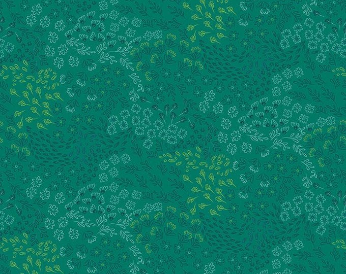 Clothworks Y4642-22 - Little Boy Blue Mini Floral Fabric – Dark Green Nursery Cotton