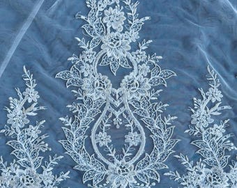 Delicate Scroll Embroidered Lace Mesh 171B