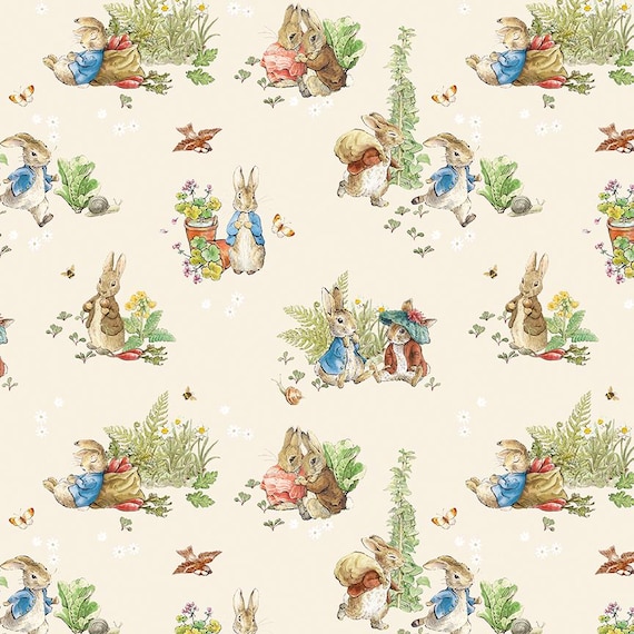 Peter Rabbit & Benjamin Bunny fabric collection by Riley Blake Designs C17250-Cream