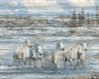 Running Free Quilt Kit — Northcott Horse Quilt Kit 2 76 x 88