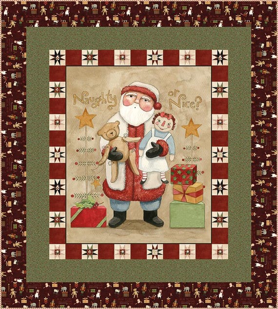 Riley Blake Naughty or Nice Quilt Kit – 54x60 Quilt – Panel Quilt Kit