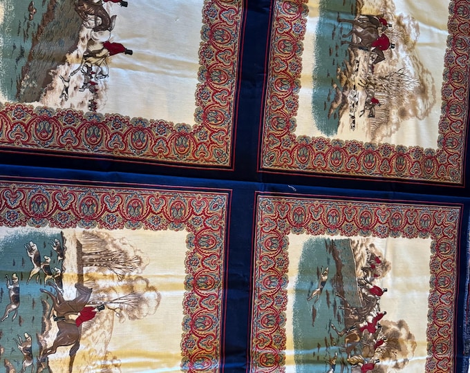 Various Fabric Collection Horse Panel, Bugle, Horse Jumping