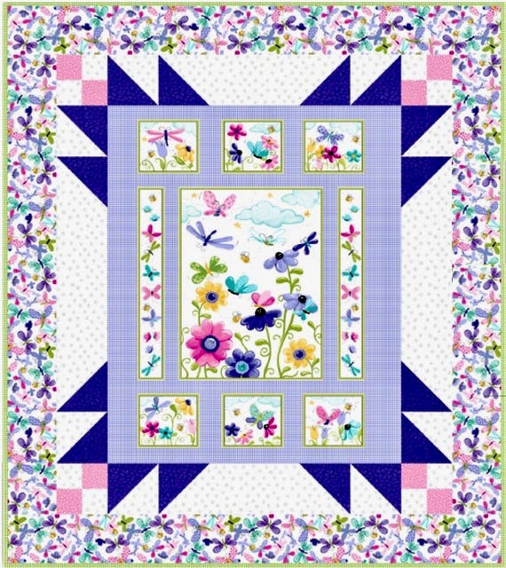 Flutter the Butterfly Quilt Kit in Lilac