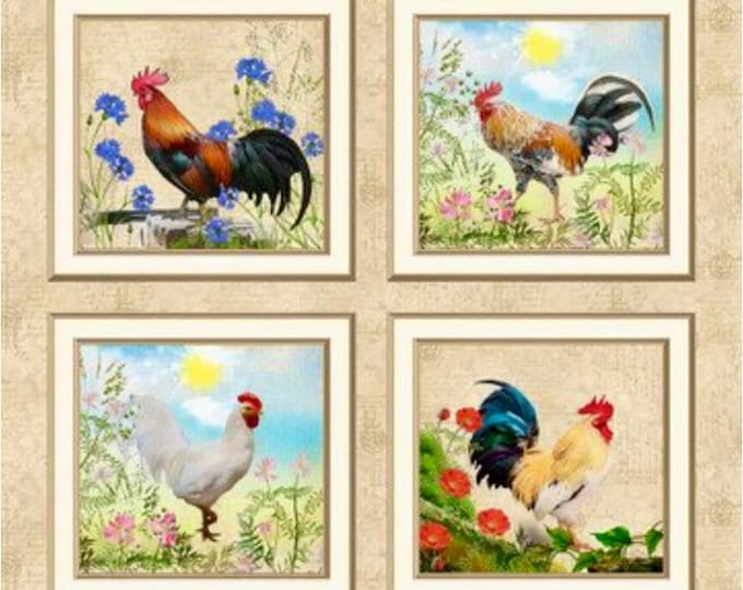 Break of Dawn Panel 2613P-35 – Chickens & Roosters
