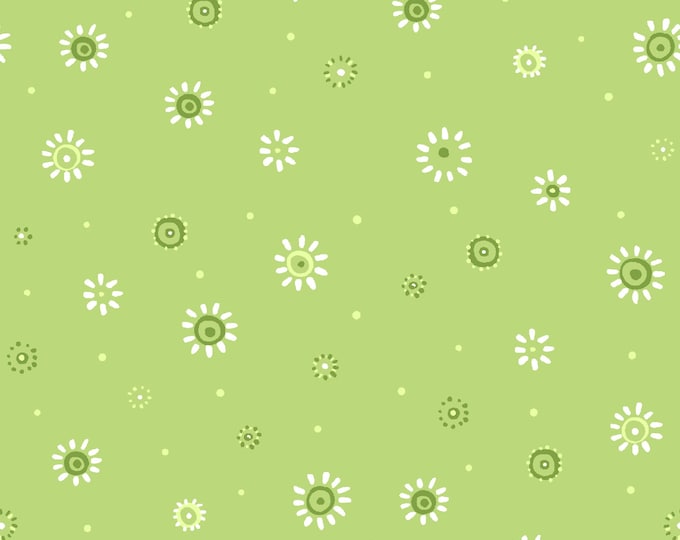 Clothworks SB20104-835 - Sunburst Dot Fabric – Soft Green Cotton