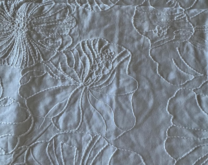 White Embroidered Floral Fabric 329