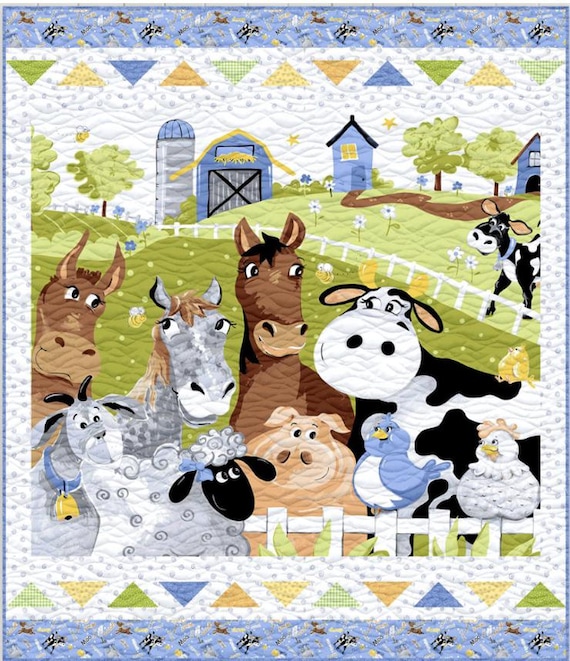 Moo Crew – Barnyard Blues Quilt Kit