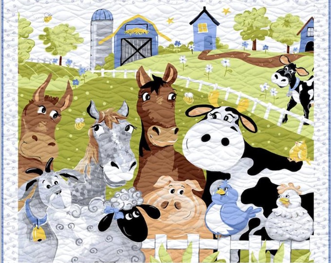 Moo Crew – Barnyard Blues Quilt Kit