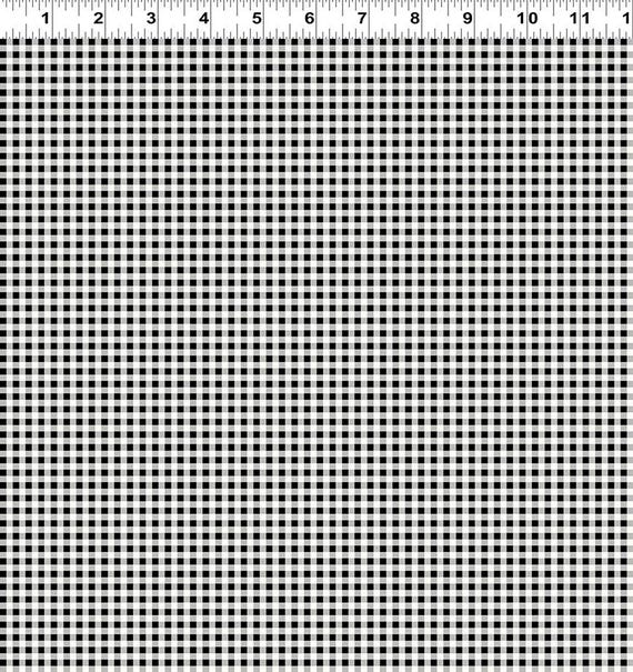 Clothworks SB20268-199 - Gingham Check Fabric – Black Cotton Gingham