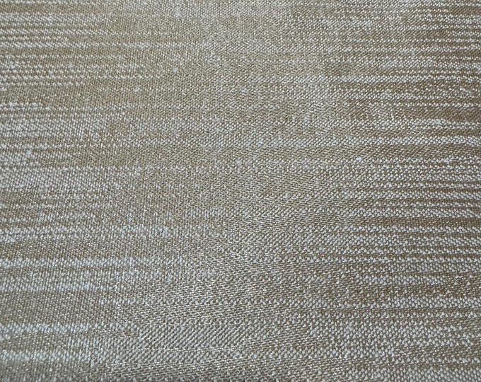 Beige/Gold Textured Upholstery Fabric – Heavyweight Woven Material 228B