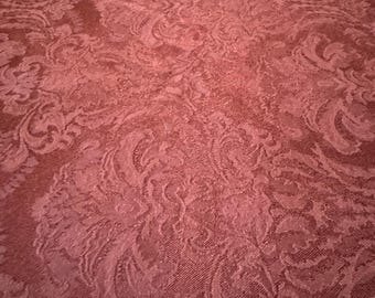 Burgundy Damask Jacquard Fabric – Elegant Tone-on-Tone Scroll Pattern 141