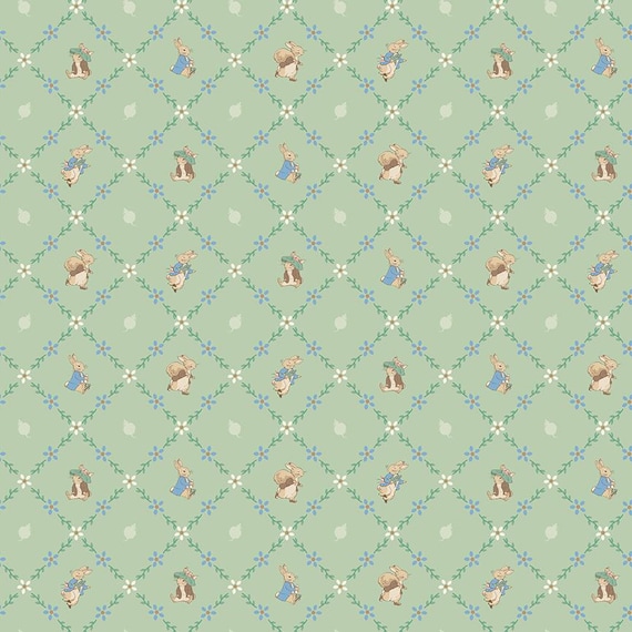 Peter Rabbit & Benjamin Bunny fabric collection by Riley Blake Designs C17254-Green