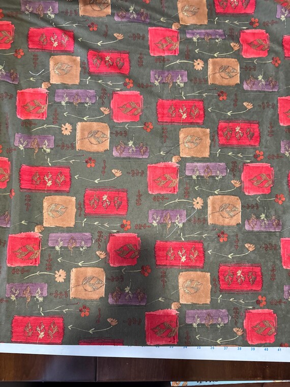 Autumn Leaves & Abstract Blocks Fabric 238