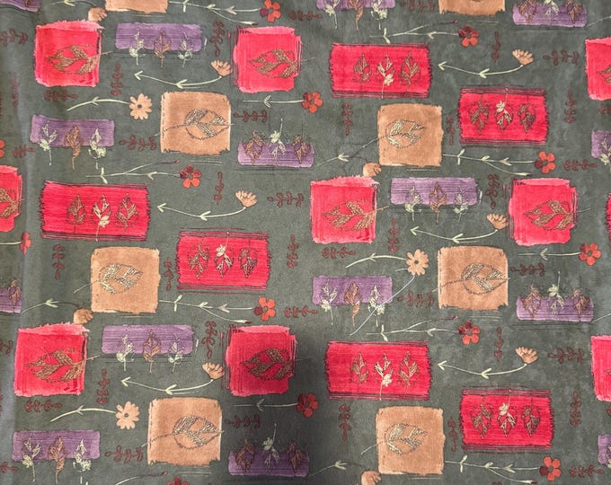 Autumn Leaves & Abstract Blocks Fabric 238