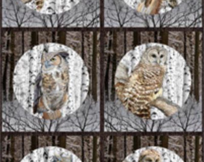 Solitude Owl Naturescapes - David Kiehm - Northcott DP26771-38 Running Yardage 43x24