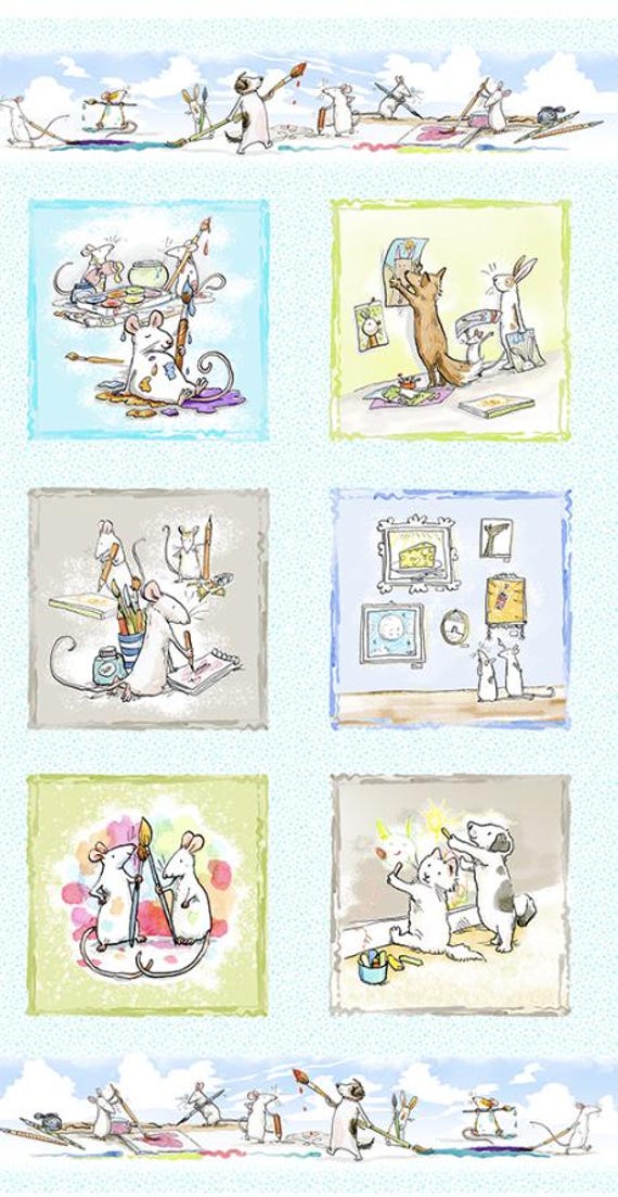 Art Club 24" Digital Panel w/9 Blocks by Clothworks Y3641-55