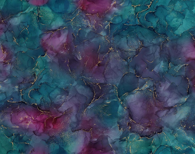 Northcott Fabric – Midas Touch Collection Plum/Teal DM26833-28