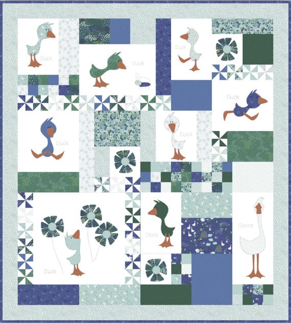 Duck Duck Goose – Machine Embroidery Block of the Month Quilt Kit