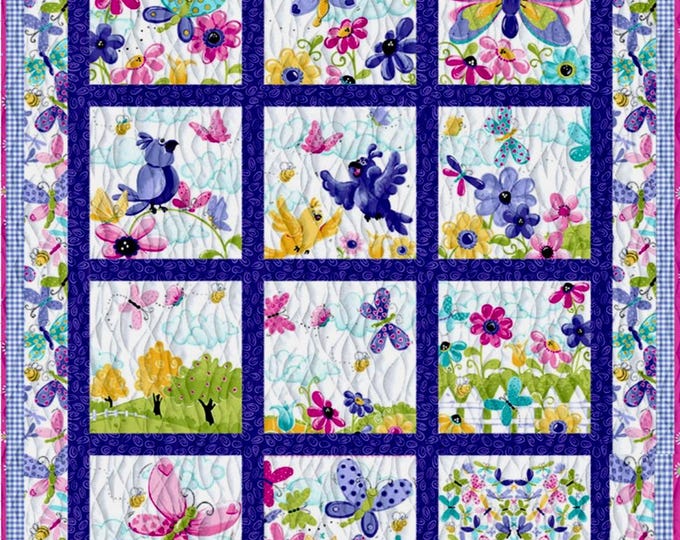 Flutter the Butterfly Storybook Quilt Kit in Lilac