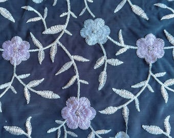 Delicate Floral Embroidered Mesh 170B