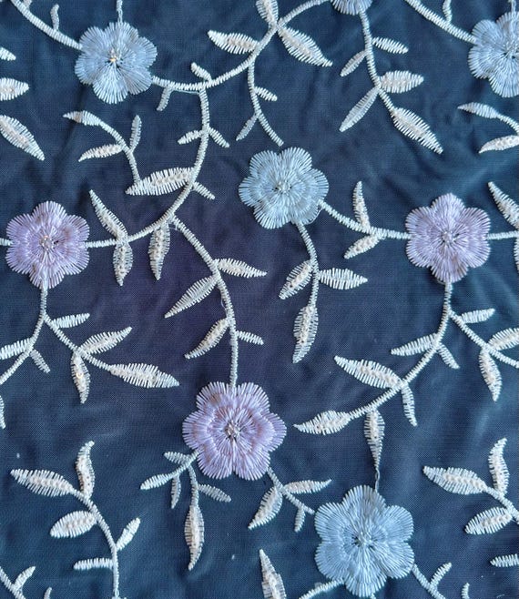 Delicate Floral Embroidered Mesh 170B