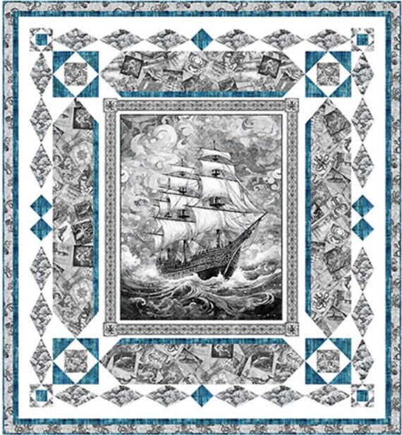 Ocean Blues - Sea Worthy Quilt Kit – Gray