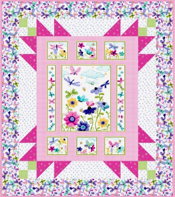 Flutter the Butterfly Quilt Kit in Pink