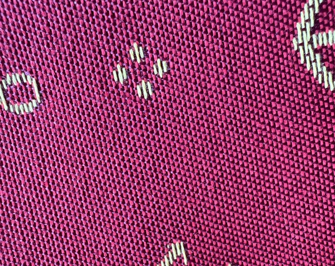 Nautical Anchor Print on Woven Maroon – Textured Cotton Blend Fabric 162