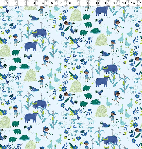 Clothworks Y4637-136 - Little Boy Blue Fabric