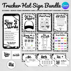 Trucker Hut Bar Vorlage, druckbare Preisliste Scan-to-Pay-Zeichen Hut Bar Branding, druckbare Hut Bar Vorlagen, Hut Bar Bundle