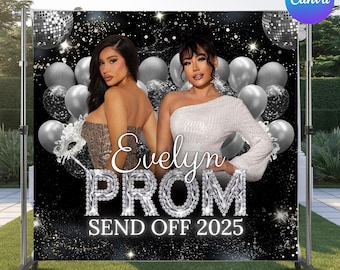 Abschlussball-Banner, Abschlussball-Party-Dekor, Abschlussball-Party-Kulisse, Abschlussball-Canva-Vorlage, 2025 Abschlussball-Send-Off, Klasse von 2025 Abschlussball-Party