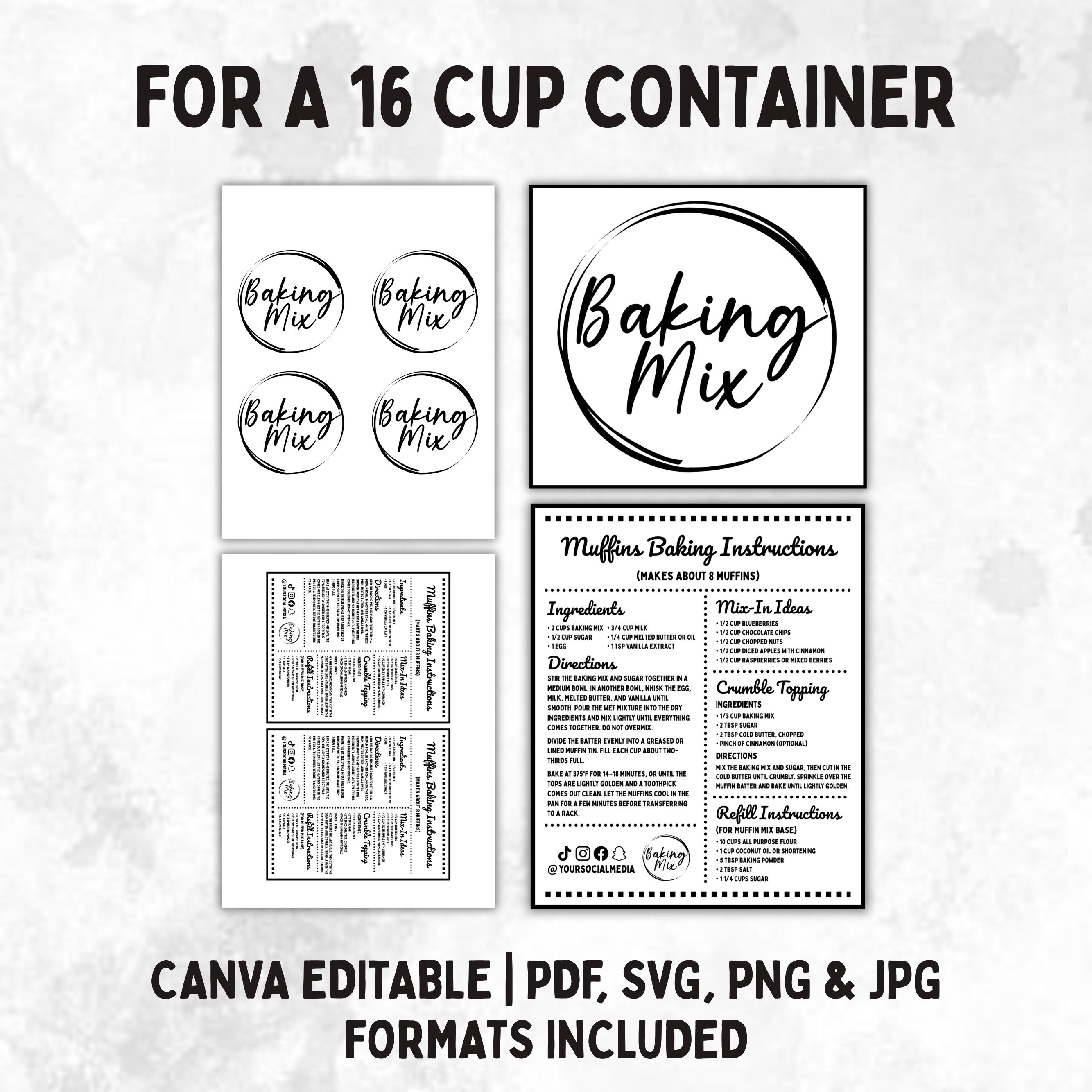 Printable Baking Mix Labels, Dry Mix Label Canva Template, PDF, SVG ...