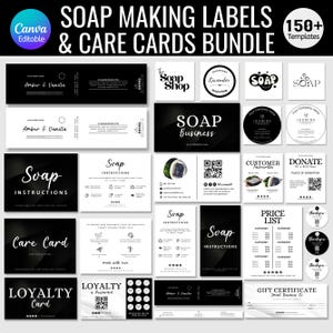 Professional Soap Business Bundle, Soap Branding Kit, Editable Soap Packaging Templates, Canva Template Instant Download