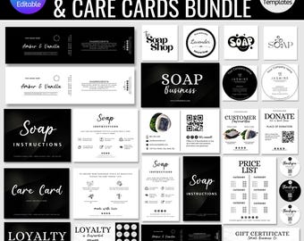 Professional Soap Business Bundle, Soap Branding Kit, Editable Soap Packaging Templates, Canva Template Instant Download