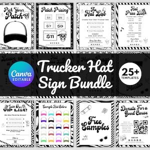 Trucker Hat Bar Template, Printable Price List Scan to Pay Sign Hat Bar Branding, Hat Bar Printable Templates, Hat Bar Bundle