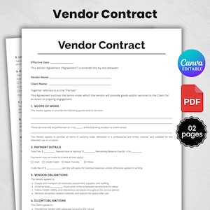 Catering Vendor, Event Agreement, Event VendorSales Contract, Printable Sales Contract,Event Vendor Contract Template,Event Vendor Agreement