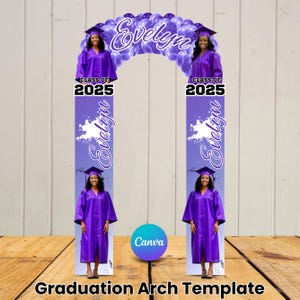 Graduation Entrance Arch Design, Editable Graduation Arch Template, Balloon Arch Template, Graduation Party Decor, Canva Template